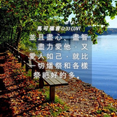 Picture 04 - 馬 可 福 音 12:33 CUVT - 並 且 盡 心 、 盡 智 、 盡 力 愛 他 - Bible Verse Picture