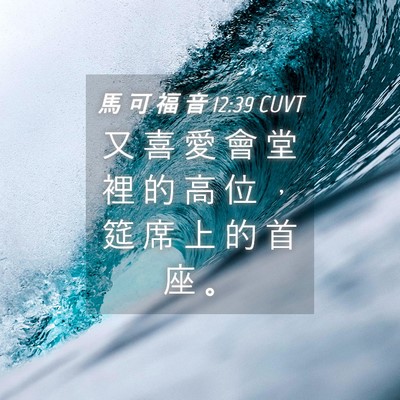 Picture 04 - 馬 可 福 音 12:39 CUVT - 又 喜 愛 會 堂 裡 的 高 位 ， 筵 席 - Bible Verse Picture