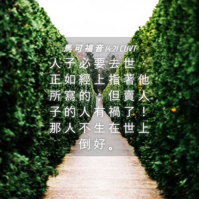 Picture 04 - 馬 可 福 音 14:21 CUVT - 人 子 必 要 去 世 ， 正 如 經 上 指 - Bible Verse Picture