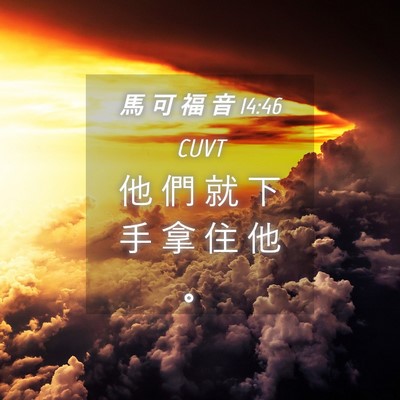 Picture 04 - 馬 可 福 音 14:46 CUVT - 他 們 就 下 手 拿 住 他 - Bible Verse Picture