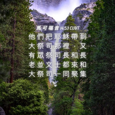 Picture 04 - 馬 可 福 音 14:53 CUVT - 他 們 把 耶 穌 帶 到 大 祭 司 那 裡 - Bible Verse Picture