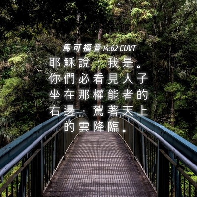 Picture 04 - 馬 可 福 音 14:62 CUVT - 耶 穌 說 ： 我 是 。 你 們 必 看 見 - Bible Verse Picture