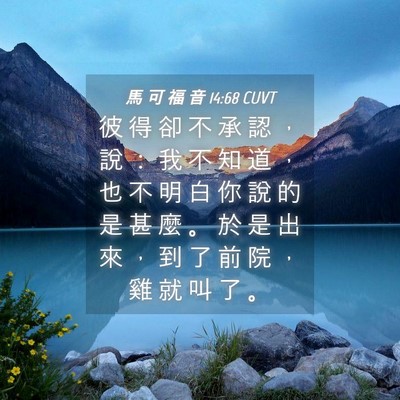 Picture 04 - 馬 可 福 音 14:68 CUVT - 彼 得 卻 不 承 認 ， 說 ： 我 不 知 - Bible Verse Picture