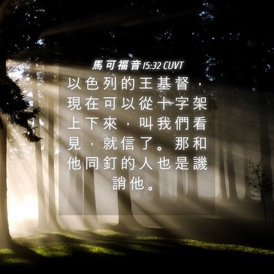 Picture 04 - 馬 可 福 音 15:32 CUVT - 以 色 列 的 王 基 督 ， 現 在 可 以 - Bible Verse Picture