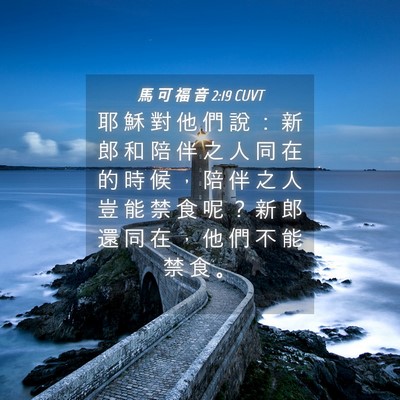 Picture 04 - 馬 可 福 音 2:19 CUVT - 耶 穌 對 他 們 說 ： 新 郎 和 陪 伴 - Bible Verse Picture