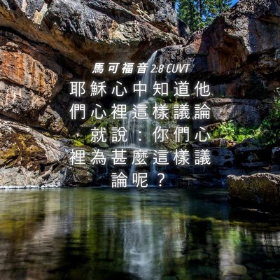 Picture 04 - 馬 可 福 音 2:8 CUVT - 耶 穌 心 中 知 道 他 們 心 裡 這 樣 - Bible Verse Picture