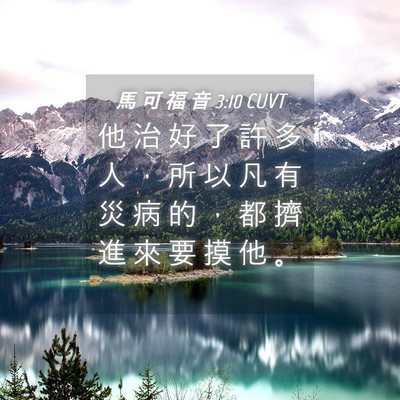 Picture 04 - 馬 可 福 音 3:10 CUVT - 他 治 好 了 許 多 人 ， 所 以 凡 有 - Bible Verse Picture