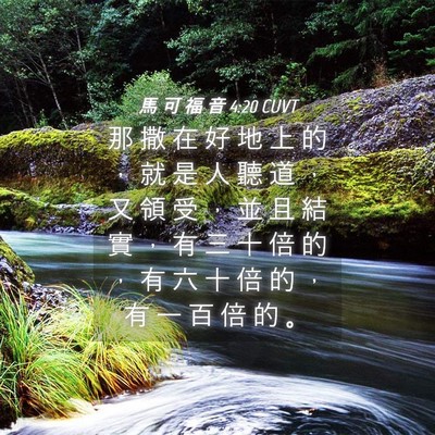Picture 04 - 馬 可 福 音 4:20 CUVT - 那 撒 在 好 地 上 的 ， 就 是 人 聽 - Bible Verse Picture