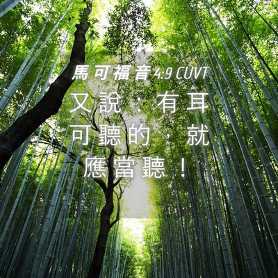 Picture 04 - 馬 可 福 音 4:9 CUVT - 又 說 ： 有 耳 可 聽 的 ， 就 應 當 - Bible Verse Picture