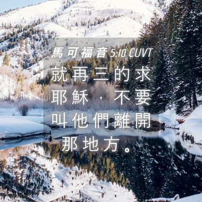 Picture 04 - 馬 可 福 音 5:10 CUVT - 就 再 三 的 求 耶 穌 ， 不 要 叫 他 - Bible Verse Picture