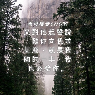 Picture 04 - 馬 可 福 音 6:23 CUVT - 又 對 他 起 誓 說 ： 隨 你 向 我 求 - Bible Verse Picture