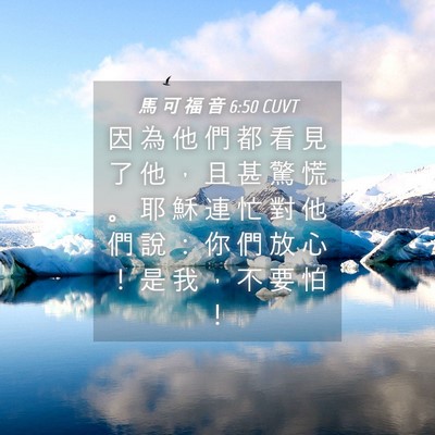 Picture 04 - 馬 可 福 音 6:50 CUVT - 因 為 他 們 都 看 見 了 他 ， 且 甚 - Bible Verse Picture