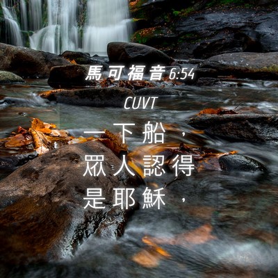 Picture 04 - 馬 可 福 音 6:54 CUVT - 一 下 船 ， 眾 人 認 得 是 耶 穌 - Bible Verse Picture
