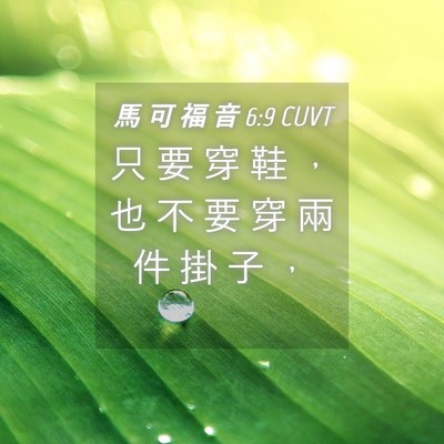 Picture 04 - 馬 可 福 音 6:9 CUVT - 只 要 穿 鞋 ， 也 不 要 穿 兩 件 掛 - Bible Verse Picture
