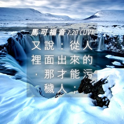 Picture 04 - 馬 可 福 音 7:20 CUVT - 又 說 ： 從 人 裡 面 出 來 的 ， 那 - Bible Verse Picture