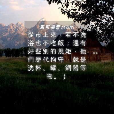 Picture 04 - 馬 可 福 音 7:4 CUVT - 從 市 上 來 ， 若 不 洗 浴 也 不 吃 - Bible Verse Picture