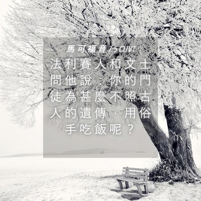 Picture 04 - 馬 可 福 音 7:5 CUVT - 法 利 賽 人 和 文 士 問 他 說 ： 你 - Bible Verse Picture