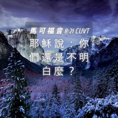Picture 04 - 馬 可 福 音 8:21 CUVT - 耶 穌 說 ： 你 們 還 是 不 明 白 麼 - Bible Verse Picture