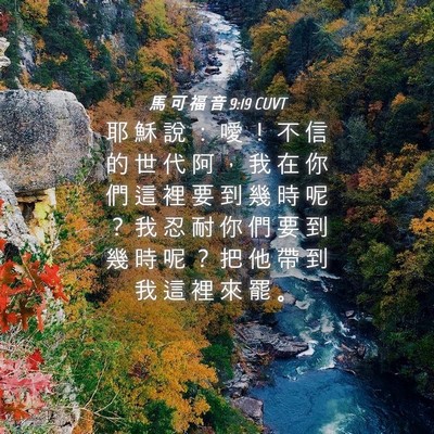 Picture 04 - 馬 可 福 音 9:19 CUVT - 耶 穌 說 ： 噯 ！ 不 信 的 世 代 阿 - Bible Verse Picture