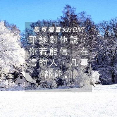 Picture 04 - 馬 可 福 音 9:23 CUVT - 耶 穌 對 他 說 ： 你 若 能 信 ， 在 - Bible Verse Picture