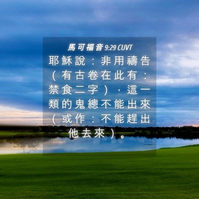 Picture 04 - 馬 可 福 音 9:29 CUVT - 耶 穌 說 ： 非 用 禱 告 （ 有 古 卷 - Bible Verse Picture