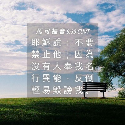 Picture 04 - 馬 可 福 音 9:39 CUVT - 耶 穌 說 ： 不 要 禁 止 他 ； 因 為 - Bible Verse Picture