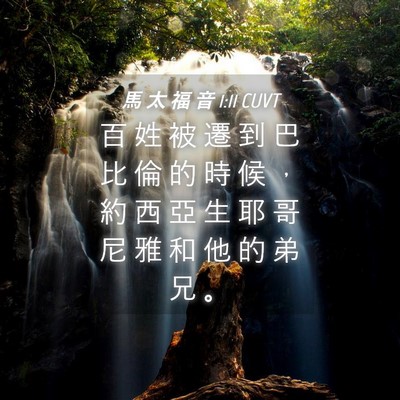 Picture 04 - 馬 太 福 音 1:11 CUVT - 百 姓 被 遷 到 巴 比 倫 的 時 候 ， - Bible Verse Picture
