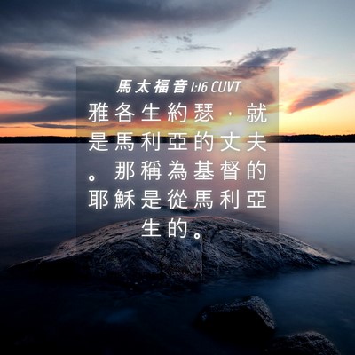 Picture 04 - 馬 太 福 音 1:16 CUVT - 雅 各 生 約 瑟 ， 就 是 馬 利 亞 的 - Bible Verse Picture