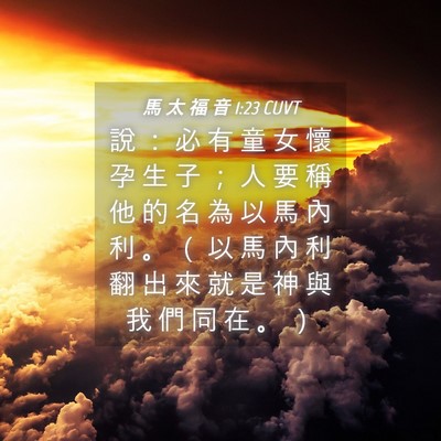 Picture 04 - 馬 太 福 音 1:23 CUVT - 說 ： 必 有 童 女 懷 孕 生 子 ； 人 - Bible Verse Picture