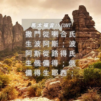 Picture 04 - 馬 太 福 音 1:5 CUVT - 撒 門 從 喇 合 氏 生 波 阿 斯 ； 波 - Bible Verse Picture