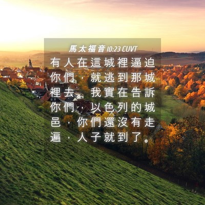 Picture 04 - 馬 太 福 音 10:23 CUVT - 有 人 在 這 城 裡 逼 迫 你 們 ， 就 - Bible Verse Picture