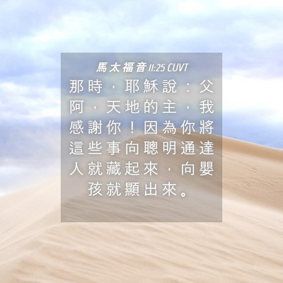 Picture 04 - 馬 太 福 音 11:25 CUVT - 那 時 ， 耶 穌 說 ： 父 阿 ， 天 地 - Bible Verse Picture