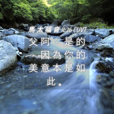 Picture 04 - 馬 太 福 音 11:26 CUVT - 父 阿 ， 是 的 ， 因 為 你 的 美 意 - Bible Verse Picture