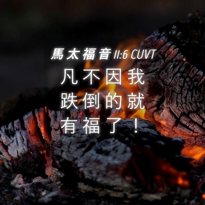 Picture 04 - 馬 太 福 音 11:6 CUVT - 凡 不 因 我 跌 倒 的 就 有 福 了 - Bible Verse Picture
