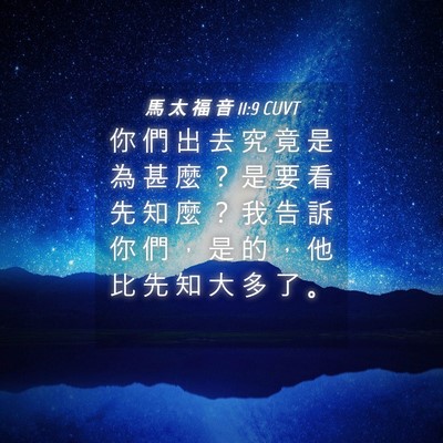 Picture 04 - 馬 太 福 音 11:9 CUVT - 你 們 出 去 究 竟 是 為 甚 麼 ？ 是 - Bible Verse Picture