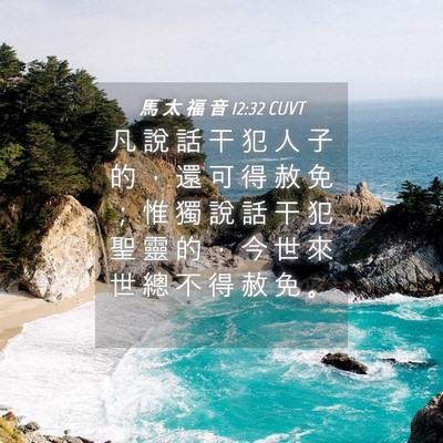 Picture 04 - 馬 太 福 音 12:32 CUVT - 凡 說 話 干 犯 人 子 的 ， 還 可 得 - Bible Verse Picture