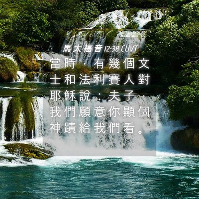 Picture 04 - 馬 太 福 音 12:38 CUVT - 當 時 ， 有 幾 個 文 士 和 法 利 賽 - Bible Verse Picture