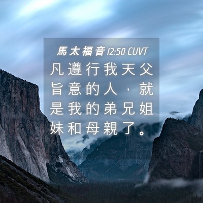 Picture 04 - 馬 太 福 音 12:50 CUVT - 凡 遵 行 我 天 父 旨 意 的 人 ， 就 - Bible Verse Picture