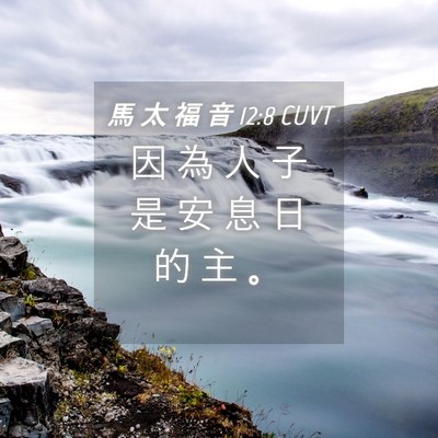 Picture 04 - 馬 太 福 音 12:8 CUVT - 因 為 人 子 是 安 息 日 的 主 - Bible Verse Picture