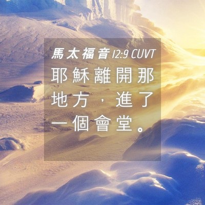 Picture 04 - 馬 太 福 音 12:9 CUVT - 耶 穌 離 開 那 地 方 ， 進 了 一 個 - Bible Verse Picture