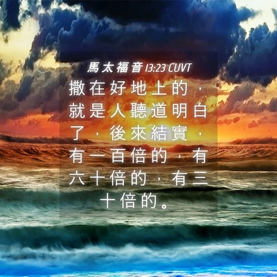 Picture 04 - 馬 太 福 音 13:23 CUVT - 撒 在 好 地 上 的 ， 就 是 人 聽 道 - Bible Verse Picture