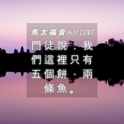 Picture 04 - 馬 太 福 音 14:17 CUVT - 門 徒 說 ： 我 們 這 裡 只 有 五 個 - Bible Verse Picture