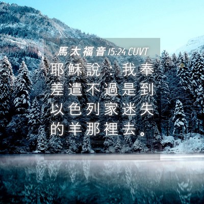 Picture 04 - 馬 太 福 音 15:24 CUVT - 耶 穌 說 ： 我 奉 差 遣 不 過 是 到 - Bible Verse Picture