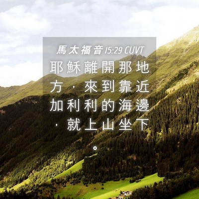 Picture 04 - 馬 太 福 音 15:29 CUVT - 耶 穌 離 開 那 地 方 ， 來 到 靠 近 - Bible Verse Picture