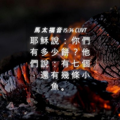 Picture 04 - 馬 太 福 音 15:34 CUVT - 耶 穌 說 ： 你 們 有 多 少 餅 ？ 他 - Bible Verse Picture