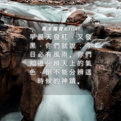 Picture 04 - 馬 太 福 音 16:3 CUVT - 早 晨 天 發 紅 ， 又 發 黑 ， 你 們 - Bible Verse Picture