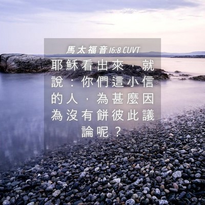 Picture 04 - 馬 太 福 音 16:8 CUVT - 耶 穌 看 出 來 ， 就 說 ： 你 們 這 - Bible Verse Picture