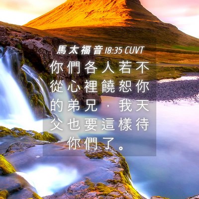 Picture 04 - 馬 太 福 音 18:35 CUVT - 你 們 各 人 若 不 從 心 裡 饒 恕 你 - Bible Verse Picture
