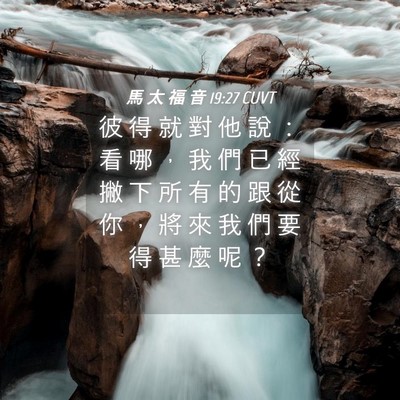 Picture 04 - 馬 太 福 音 19:27 CUVT - 彼 得 就 對 他 說 ： 看 哪 ， 我 們 - Bible Verse Picture