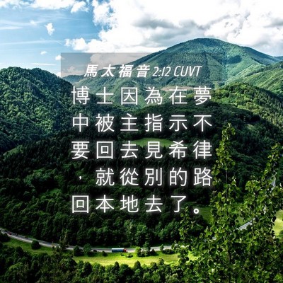 Picture 04 - 馬 太 福 音 2:12 CUVT - 博 士 因 為 在 夢 中 被 主 指 示 不 - Bible Verse Picture